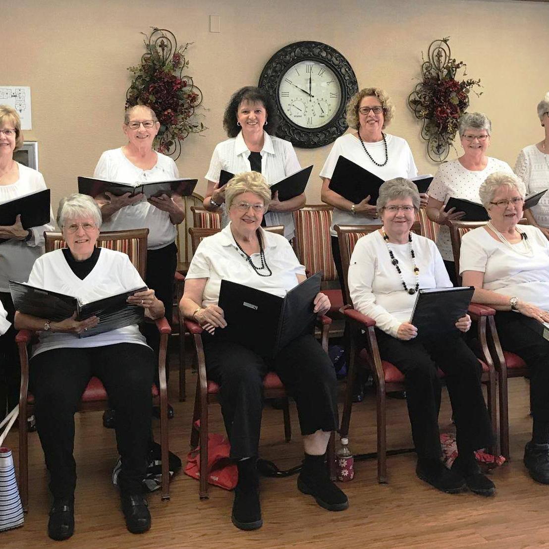 RSVP members sing at the Sunset Retirement Home